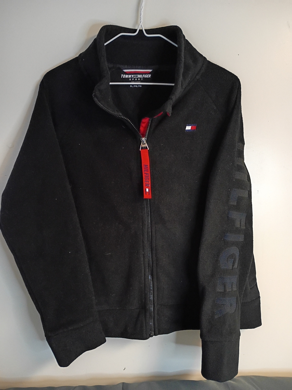 Tommy Hilfiger Kids Black Jacket with Red Zipper Pull